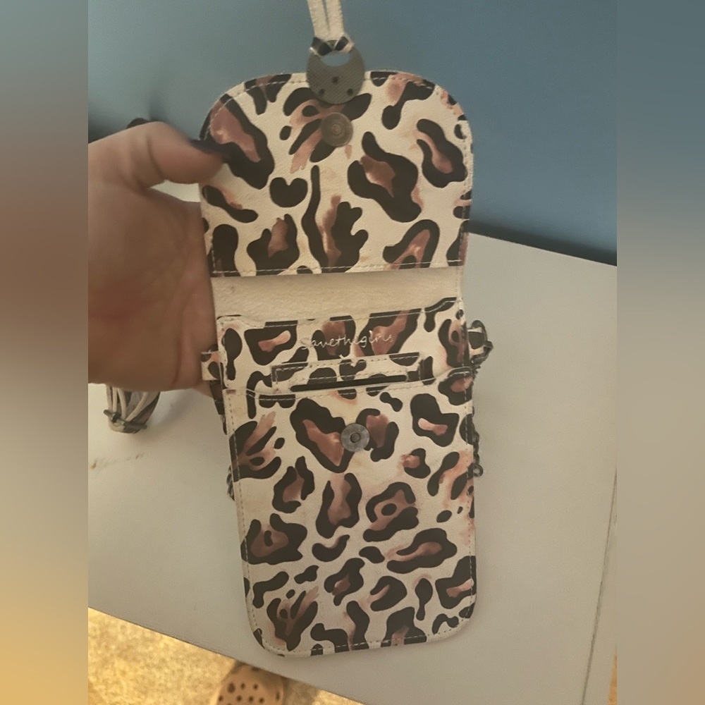 Animal Print Crossbody Bag Brown Black Beige - Picture 3 of 5